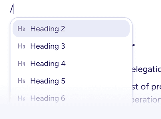 A session briefing in the editor